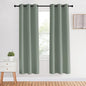 NICETOWN Bedroom Curtain Panels Blackout Draperies, Greyish Green, 1 Pair, 34 by 70-inch, Thermal Insulated Solid Grommet Blackout Curtains/Drapes