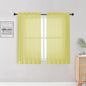 OWENIE Lemon Kitchen Sheer Curtains for Bedroom Living Room 45 Inch Length, Bedroom, Soft Solid Light Filtering Voile Short Sheer Curtain for Small Window, 42" W x 45" L, Lemon