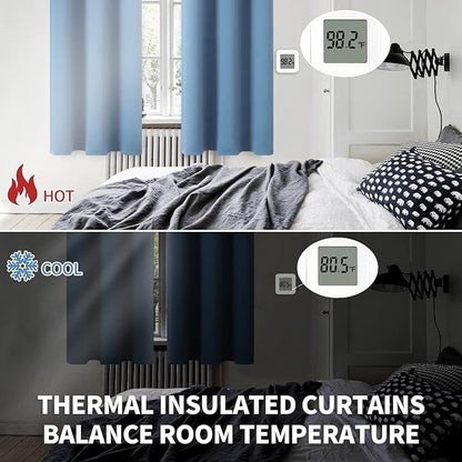 BGment Blackout Curtains for Bedroom - Grommet Thermal Insulated Room Darkening Curtains for Living Room, Set of 2 Panels (52 x 84 Inch, Faded Denim)