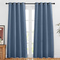 NICETOWN Stone Blue Blackout Doorway Curtains 80 inches Long, Grommet Light Blocking Window Treatments Sound Reducing Privacy Drapes for Living Room/Bedroom, 2 Panels, W46 x L80