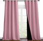 NICETOWN 100% Blackout Blinds, Set of 2, 52 inches x 120 inches, Laundry Room Decor Window Treatment Curtains for Large Patio Sliding Door, Thermal Insulated Crystal Pink Curtains for Bedroom