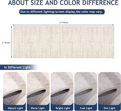 2x5 Washable Runner Rugs，Modern Abstract Rug Runner,Ultra-Thin Kitchen Runner Rug Non-Slip Backing Entryway Runners,Bathroom Carpet for Hallways,Bedroom，Laundry Room