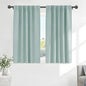 PONY DANCE Short Curtain Panels - Kitchen Curtains Room Darkening Light Blocking Energy Saving Short Drapes/Bedroom with Back Tab Home Decor, 42 in Wide by 45 Long, Mint Green, 2 PCs