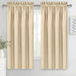 DWCN Blackout Curtains for Living Room Thermal Insulated, Energy Saving & Noise Reducing Bedroom Curtains, Beige, W 70x L 72 Inch, Set of 2 Rod Pocket Curtain Panels