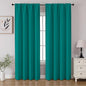 CUCRAF Turquoise Blackout Curtains 84 inch Length 2 Panels Set, Rod Pocket Room Darkening Drapes for Bedroom Living Room, Insulated Thermal Light Blocking Window Curtain (W52 x L84 Inch)