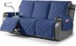 TAOCOCO 100% Waterproof Recliner Sofa Cover, Non Slip Split Couch Covers for Reclining Couches with Straps, Washable Reclining Sofa Cover Furniture Protector for Kids Pets(3 Seater, Ocean Blue)