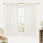 LAMIT Light Filtering Linen Curtains 54 Inches Long for Bedroom, Natural Ivory Soft Faux Linen Textured Panels Rod Pocket Neutral Drapes for Window/Loft Room, 42 x 54 Inch, 2 Panels
