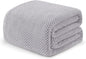 Exclusivo Mezcla Fleece Bed Blanket Twin Size, Super Soft and Warm Blankets for Couch, Sofa and Bed Waffle Textured, Cozy, Fuzzy and Lightweight (Light Grey, 90x66 Inches)