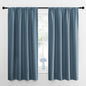 NICETOWN Bedroom Curtains Blackout Draperies, Smoky Blue, 1 Pair, 34-inch W x 63-inch L, Home Decorations Thermal Insulated Solid Pole Top Blackout Drapes for Living Room