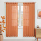 LAMIT Burnt Orange 78 inch Linen Curtains for Living Room 2 Panels, Linen Textured Light Filtering Semi Sheer Back Tab and Rod Pocket Panels for Bedroom/Farmhouse, 52 x 78 Inch