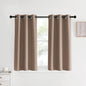 NICETOWN Blackout Small Curtains for Bedroom, W34 x L40, Set of 2, Cappuccino, Triple Weave Grommet Top Thermal Insulated Light Blocking Panels for Bathroom/Kitchen