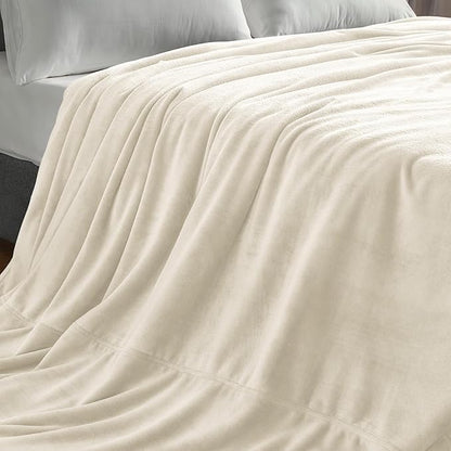 BEDELITE Fleece Blanket Extra Large Blankets for Bed, Luxury Plush Cozy Fuzzy Blanket 120x120 inches, Super Soft Warm Lightweight Throw Blanket All Seasons Suitable, Cream
