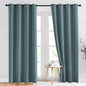 NICETOWN Blackout Greyish Blue Curtains & Drapes for Living Room - Thermal Insulated Solid Grommet Sound Reducing Energy Saving Window Treatments for Porch/Hall, 2 Panels, W52 x L84