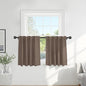 PONY DANCE Blackout Curtains Set - Short Window Curtain Draperies Thermal Insulated Home Decoration Energy Saving Back Tab/Rod Pocket Panels for Bedroom, 42-inch by 30-inch, Mocha, 2 PCs