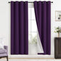 Yakamok Room Darkening 100% Blackout Curtains Grommet Window Treatments with 2 Thick Layers-Purple Thermal Insulated Drapes Set of 2 Panels for Bedroom Living Room 52 Inches by 63 Inches Length