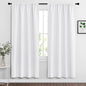 RYB HOME Curtains for Bedroom Living Room 72 inches Long, Thermal Insulated Privacy Rod Pocket Drapes for Nursery Office Home Theater, Width 42 by Length 72, Pure White, 2 Panels