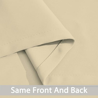 Yakamok Blackout Curtains Room Darkening Thermal Insulated Window Panels,Solid Grommet Top Drapes for Bedroom/Living Room(62Wx84L, Beige, 2 Panels)