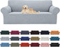 Cupuamon 2026 New Stretch Sofa Slipcovers Couch Cover for 3 Cushion Furniture Protector Sofa Covers with Elastic Bottom Jacquard Fabric Small Checks for Pets, Kids -Sofa, Silver