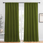 NICETOWN Blackout Curtains for Living Curtains, Olive, 2 Panels, 52 by 95, Room Darkening Window Curtain Panels, Easy-Care Solid Thermal Insulated Draperies/Drapes for Daughter Room