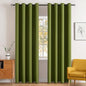 MIULEE Blackout Curtains for Bedroom Living Room Thermal Insulated Room Darkening Grommet Top Solid Light Blocking Drapery Set of 2 Window Panels 52 x 72 Inches Olive Green