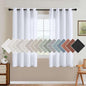 H.VERSAILTEX Living Room Linen Curtains Home Decorative Nickel Grommet Curtains Privacy Added Energy Saving Light Filtering Window Treatments Draperies, Bright White, 2 Panels, 52 x 63 - Inch