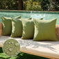 MIULEE Pack of 4 Decorative Throw Pillow Covers Linen Waterproof Pillow Covers Farmhouse Cushion Cases for Outdoor Patio Garden Tent Balcony Couch Sofa18x18 inch Green