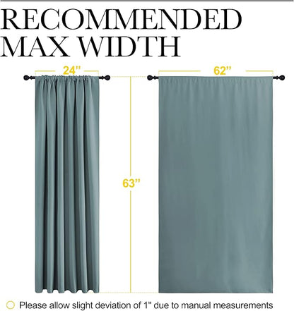 NICETOWN Greyish Blue Blackout Curtains Panels for Window, Thermal Insulated Rod Pocket Blackout Drapes/Draperies for Living Room (2 Panels, W62 x L63 inches)