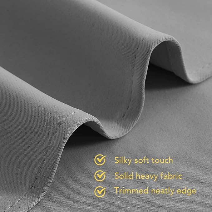 NICETOWN Bedroom Curtains Blackout Drapery Panels, Three Pass Microfiber Thermal Insulated Solid Ring Top Blackout Window Curtains/Drapes (Two Panels, 70 x 72 inches, Silver Grey)
