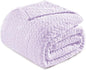 Exclusivo Mezcla Fleece Twin Size Blanket for Bed, 60x80 Inches Soft Cozy Jacquard Flannel Blankets, Lightweight Fuzzy Plush Warm for Women, Lilac Purple