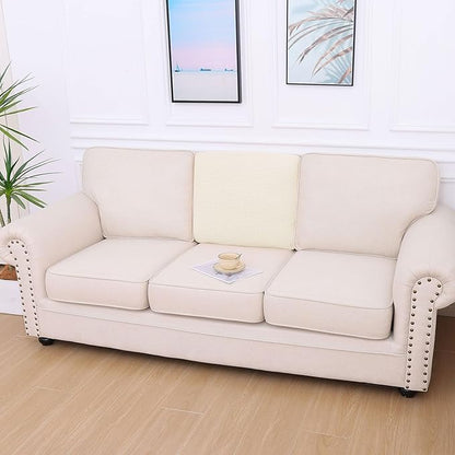 hyha Waterproof Couch Cushion Covers for Pets, Non Slip Sofa Seat Cover for Dogs Washable, Soft Thick Stretch Jacquard Fabric, Sofa Slipcovers with Elastic Bottom (1 Piece for Backrest L, Light Beige)