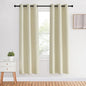 NICETOWN Room Darkening Curtains Panels for Bedroom, Beige, 2 Panels, 34 x 70 Inch, Energy Saving Thermal Insulated Solid Ring Top Light Blocking Window Drapes for Flat