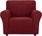ZNSAYOTX Super Stretch Chair Slipcover Universal Sofa Chair Covers for Living Room Dogs Pet Furniture Protector Spandex Armchair Slipcovers with Anti Slip Foam Sticks (Wine Red, Chair)