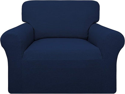 Easy-Going 100% Waterproof Chair Couch Cover, Dual Waterproof Sofa Cover, Stretch Jacquard Sofa Slipcover, Leakproof Furniture Protector for Kids, Pets, Dog and Cat (Chair, Navy)
