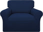 Easy-Going 100% Waterproof Chair Couch Cover, Dual Waterproof Sofa Cover, Stretch Jacquard Sofa Slipcover, Leakproof Furniture Protector for Kids, Pets, Dog and Cat (Chair, Navy)