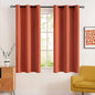 MIULEE 63" Long Room Darkening Curtains Thermal Insulated Rust Terracotta Drapes Window Treatment Set Grommet Top Light Blocking Blackout Curtain for Fall Living Room/Bedroom 2 Panels Burnt Orange