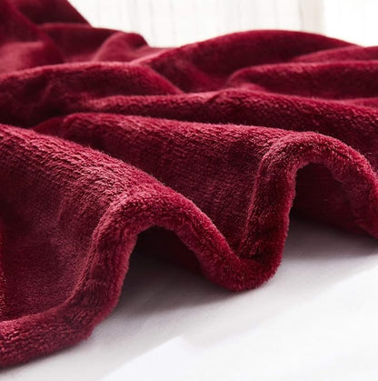 TASTHROW Large Flannel Fleece Throw Blanket, 50×70 Inch - Cozy Lightweight Thick Blanket - All Seasons Suitable for Women, Men and Kids (Two Pack, Burgundy)