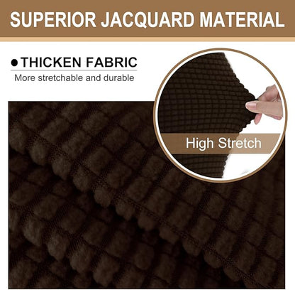 U-NICE HOME Stretch Futon Cover Armless Bed Slipcover - Soft Jacquard Fabric Washable for Pet Friendly, Chocolate