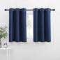 NICETOWN Blackout Kitchen Curtains and Draperies - Navy Half Window Treatment Short Curtain Panels with Grommet-Top Design for Kitchen/Bathroom/Cafe, 42W x 36L.2 inches Header, 2 Panels