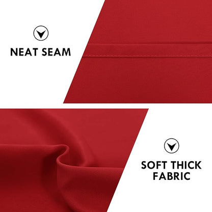 DWCN Blackout Curtains for Bedroom - Thermal Insulated Privacy Energy Saving Rod Pocket Drapes for Living Room, W 38 x L 63 Inch, Red, Set of 2