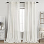 Nanspring Extra Long 108 Inch Curtains Linen for Living Room Beige White Coastal Decor Privacy Light Filtering Curtains Back Tab Rod Pocket Floor to Ceiling Curtain for Bedroom Office 9Ft 60x108