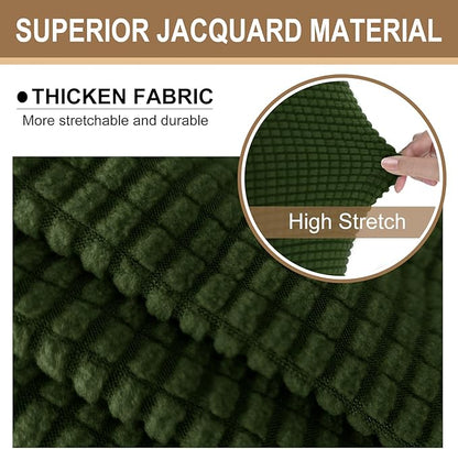 U-NICE HOME Stretch Futon Cover Armless Bed Slipcover - Soft Jacquard Fabric Washable for Pet Friendly, Bronze Green