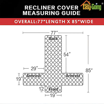 Easy-Going Recliner Sofa Slipcover Reversible Sofa Cover Water Resistant Couch Cover Furniture Protector with Elastic Straps for Pets Kids Children Dog Cat (Recliner, Dark Gray/Beige)