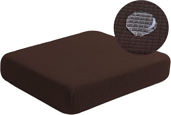 Water Repellent Sofa Seat Covers for Living Room 3 Seater Super Fit and Soft Flexibility with Elastic Bottom Couch Seat Coat (Sofa Cushion, Chocolate)