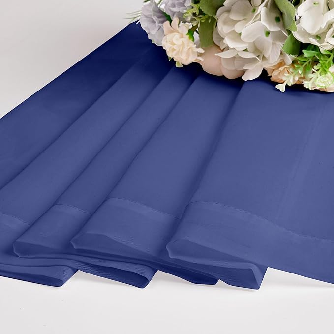 OWENIE Sheer Curtains 84 Inches Long 2 Panels Set for Bedroom Living Room, Light Filtering Voile Blue Sheer Curtains, Airy Rod Pocket Farmhouse Curtains, Royal Blue, Each 42Wx84L inch