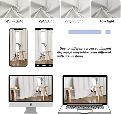Simplebrand Ava Natural Short 36 Inches Blackout Curtain 2 Panels Set, Half Window Rod Pocket Privacy Curtain Tiers for Kitchen, Curtains Blackout for Bathroom Shades, W40 x L36 Inch, Natural