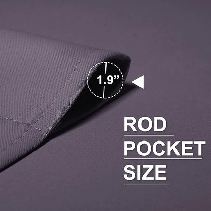 RYB HOME 54 inch Blackout Curtains for Living Room, Rod Pocket Thermal Insulated Small Window Drapes Room Darkening Shades for Bedroom Studio Dorm, W 42 x L 54 inch, Set of 2 Panels, Greyish Purple