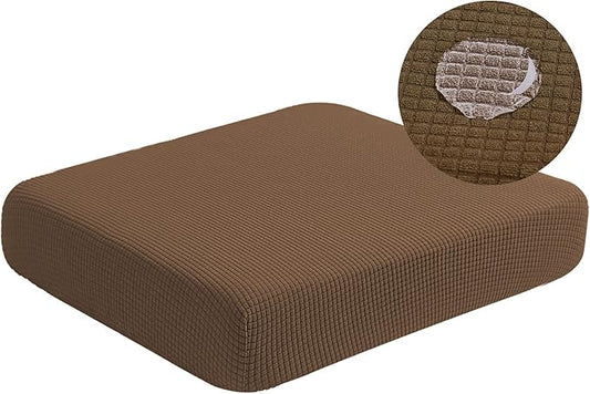 Water Resistant Couch Cushion Covers Stretch Sofa Seat Slipcover for Pets, Thick RV Dinette Cushion Covers Sofa Protector, Washable (Small, Coffee)