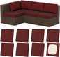 8Pcs Stretch Patio Cushion Covers, Outdoor Couch & Sofa Replacement Slipcovers for Patio Furniture Cushion Covers, Washable Reusable Furniture Protector