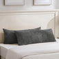 Fancy Homi Set of 2 Dark Gray Boho Long Lumbar Body Decorative Throw Pillow Cover 14x36 Inch for Bed Couch Bedroom Bench, Soft Patchwork Corduroy Textured Pillow Case, Rustic Farmhouse Room Décor
