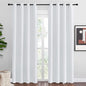 NICETOWN Blackout Curtains Panels for Bedroom, 2 Panels, 52 x 80 Inch, Greyish White, 3 Pass Microfiber Noise Reducing Thermal Insulated Solid Ring Top Blackout Window Drapes